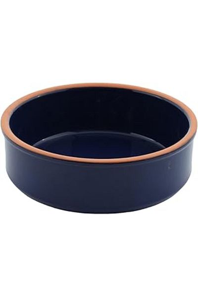 TRENDMEN Viapot Iznik Clay Stew and Yogurt Bowl Full Glazed Pottery 19X6Cm (Navy Blue)