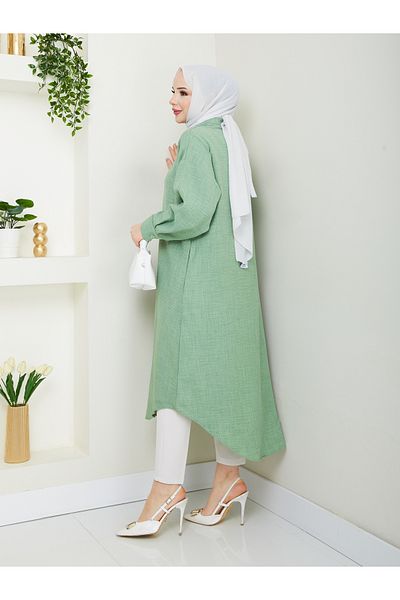 MODAMÜNASİP Great Pocket Detailed Linen Tunic
