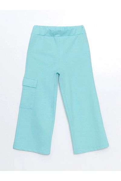 LC Waikiki LCW ECO Turquoise Elastic Waist Girl's Cargo Sweatpants