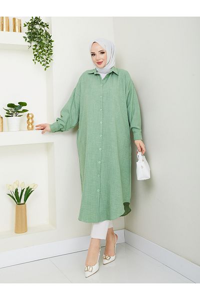 MODAMÜNASİP Great Pocket Detailed Linen Tunic