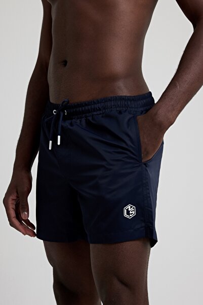 MADZEYMODA Ανδρικό σορτς μπλε ναυτικό με επένδυση Premium LS-95093