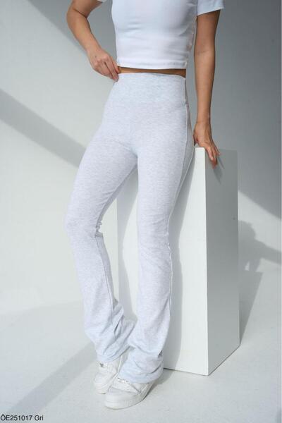 sajarsln Saja Rsln İspanyol Paça Tayt Pantolon - Gri