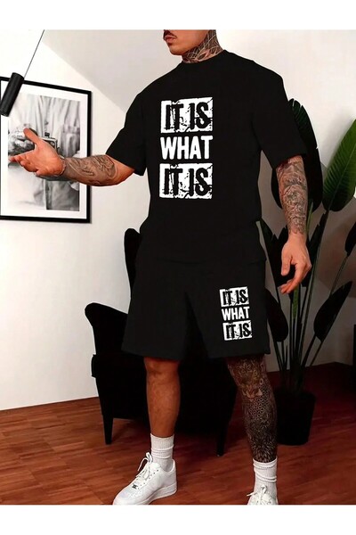 Tarzsokak طقم تي شيرت وشورت رجالي مطبوع عليه رسومات من Manfinity EMRG