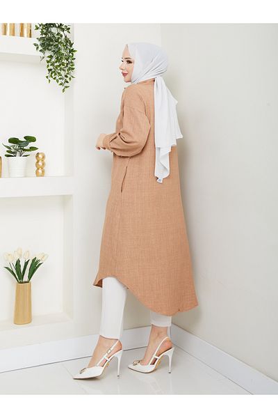 MODAMÜNASİP Great Pocket Detailed Linen Tunic