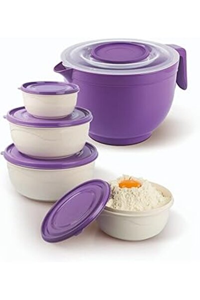shop Melkan Home Karıştırma Kabı Set & Mikser Kase Set Mor Renk 5 Parça Set
