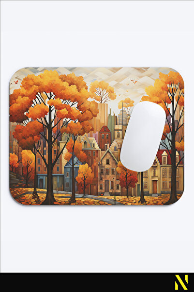 nilizma Ергономична подложка за мишка с градски мотиви, с неплъзгаща се основа, за дома и офиса