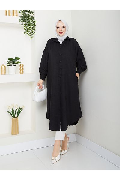 MODAMÜNASİP Great Pocket Detailed Linen Tunic