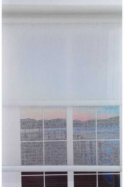 BULUT ÇİFT MEKANİZMALI BEYAZ TÜL, BEYAZ STOR PERDE