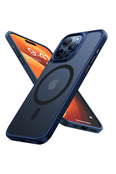 TORRAS MagSafe Case for iPhone 15 Pro, Military-Grade Drop Protection, Slim, Anti-Scratch, Navy Blue