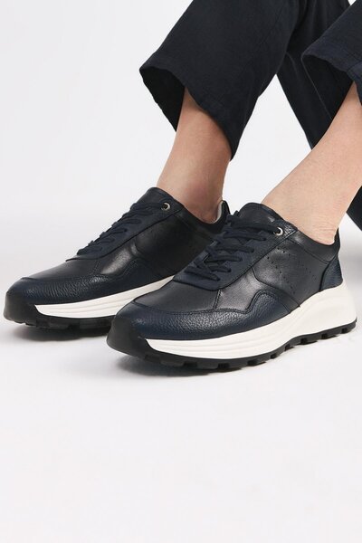 Yaya by Hotiç Erkek Deri Lacivert Spor Ayakkabı