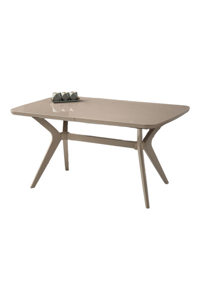Viento Mobilya Anka Cappicino Renk Highgloss Açılır 160X90 Masa (Açılımış Ölç...