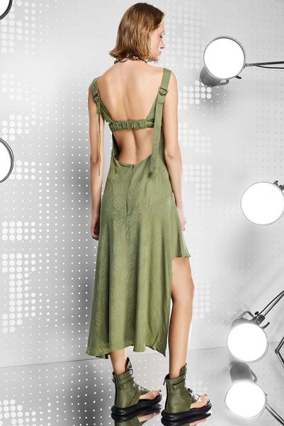#vdr viadellerose Women's Khaki Dress 15403