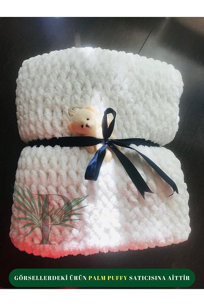 Alize Palm Puffy Snow White 150X 200 Single Blanket
