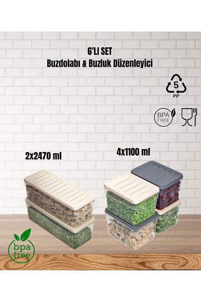 VZN Refrigerator and Freezer Organizer Set - Compatible Storage Container