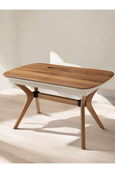 Viento Mobilya Çınar Açılır Valencia Ahşap Ayak 130X80 Masa (Açılımış Ölçüsü ...
