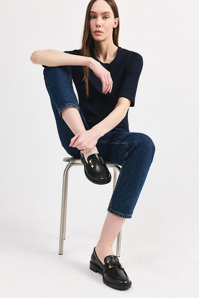 Yaya by Hotiç Damskie czarne mokasyny 01Ayy 307940 A100