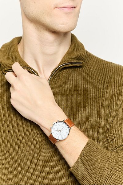 Timex Men Tw2t28000 Classic Chronograph Leather Watches 40mm, Brown