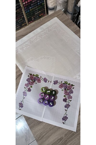 MODATU Seccade işleme kiti/ mor ve mürdüm menekşeler modeli