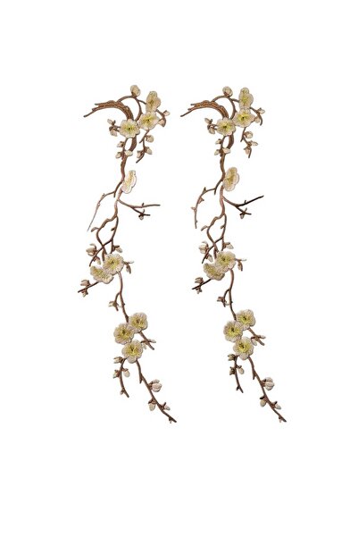 fema aksesuar Ütü Ile Yapışan Arma - Patch - Dal Çicek Açık Kahve Modeli (11c...