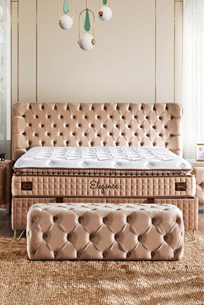 Niron Yatak Elegance Lüks Yatak 90x190 cm Tek Kişilik Paket Yaylı Pedli Yumuşak Yatak Tavşan Tüyü Dokusu