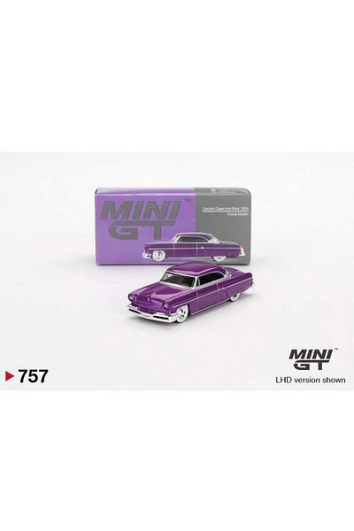 mini gt 757 Lincoln Capri Hot Rod 1954 Purple Metallic Lhd Model Car