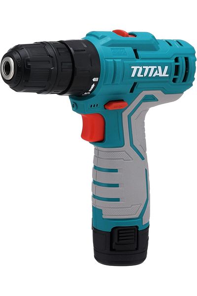 TOTAL 12V 20Nm battery drill, plastic bag with extra battery and charger