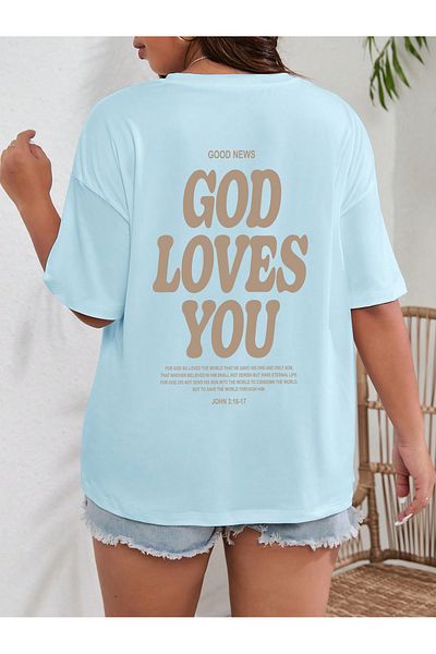 uyguntarz Μπλουζάκι Good Loves You Printed Unisex Oversize