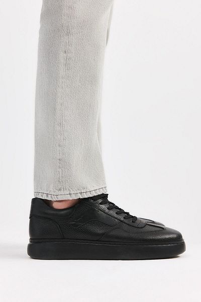 Yaya by Hotiç Schwarze Herren-Freizeitschuhe aus echtem Leder