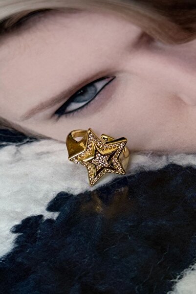 Trendy Butik خاتم نجمة من حجر الزركون الصلب