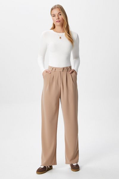 Ritnice Women's Flow Hook Closure Pocket Mink Fabric Trousers