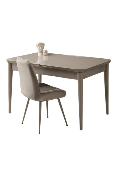 Viento Mobilya Kelebek Tekno Cappicino Renk Highgloss Açılır 130X80 Masa (Açı...