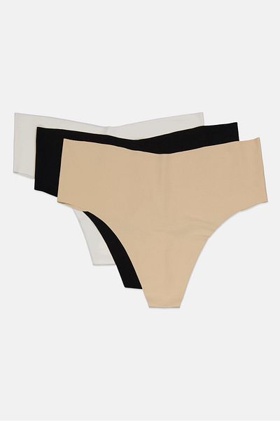 Bebe Women 3 Pieces Solid Laser Cut String Panties, White