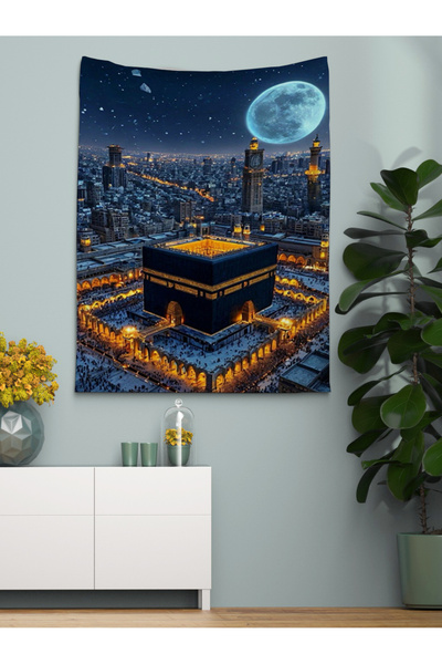 OZG DESİGN Dolunay ve Kabe Duvar Örtüsü Ve Duvar Halısı