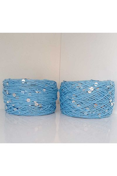 rüya hobi 2'Li Big Pullu Cotton-Cotton Yarn - Blue Code:17