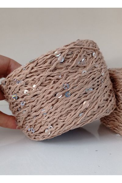 rüya hobi Βαμβακερό Βαμβακερό 2 τεμαχίων Big Sequin Yarn Mink Κωδικός:03