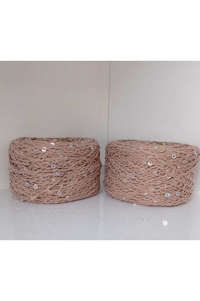 rüya hobi Βαμβακερό Βαμβακερό 2 τεμαχίων Big Sequin Yarn Mink Κωδικός:03