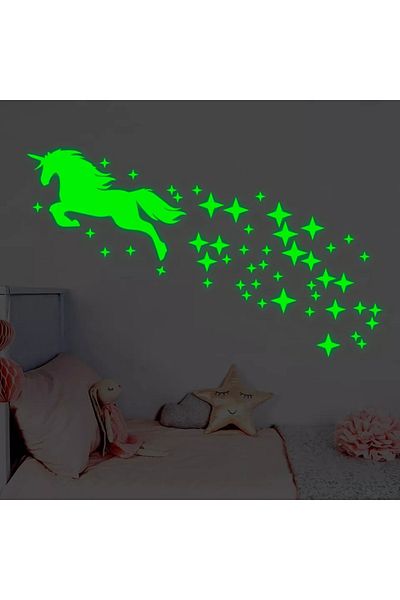 Major Selection Autocolant de perete cu unicorn care strălucește în întuneric
