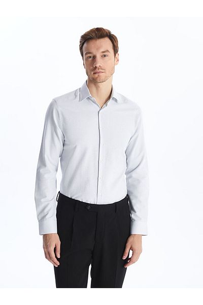 LC Waikiki New Season Slim Fit Long Sleeve Dobby Men's Textured Shirt - S4Ck24Z8
