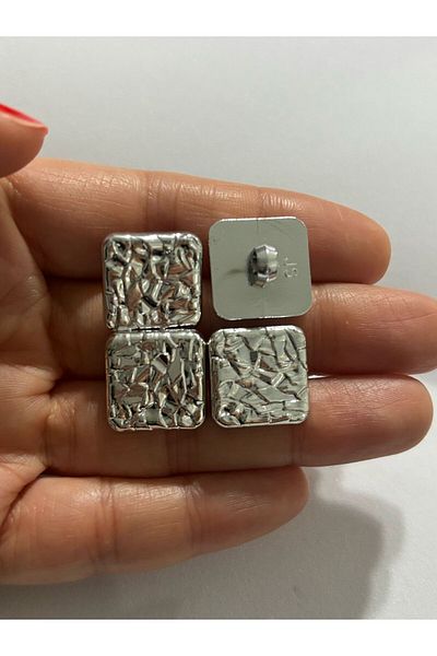BEİLYS COSMETİCS & ACCESSORY Z.A.R.A Model Square Button Design 1.18 cm Metal Button