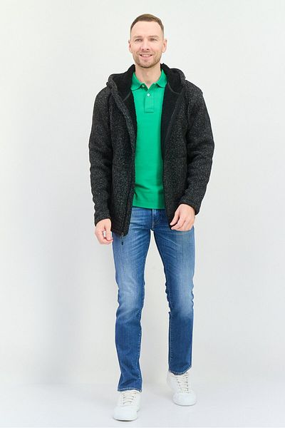 Free Country Men Hooded Heather Long Sleeves Sweatshirt, Black