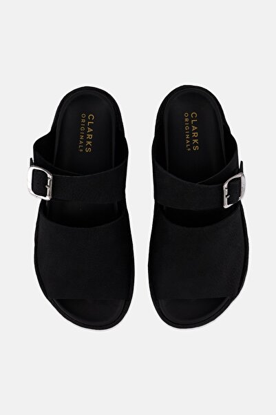 CLARKS Women Standard Crepe Slip On Casual Slides, Black