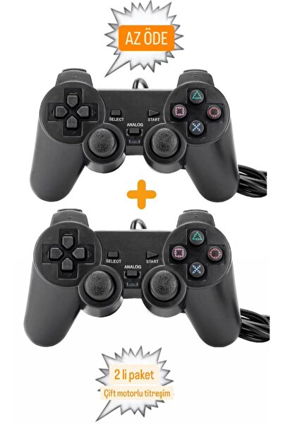 WASHA İkili Tek Usb Kablolu Çift Motor Titreşimli Joystick Gamepad Oyun Kolu Konsolu Bilgisayar Laptop