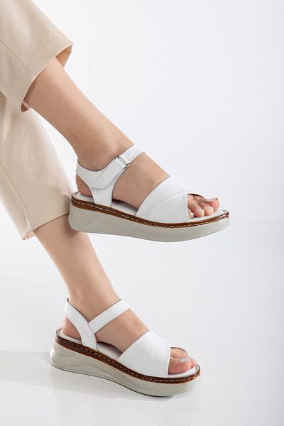By Yağlıoğlu Ygzt07 Genuine Leather Orthopedic Anatomical Extra Comfortable Heel Spur Women's Sandals
