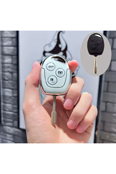 emii auto spare parts Transit Uyumlu Anahtar Kılıfı Beyaz Gümüş Renk