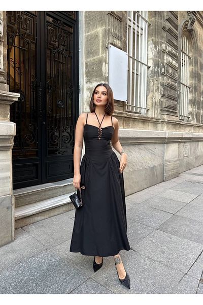 JK Stores Princess Strap Maxi Dress with Rope Detail