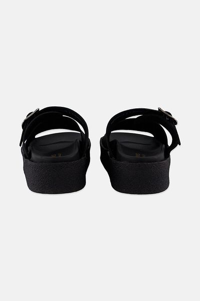 CLARKS Women Standard Crepe Slip On Casual Slides, Black
