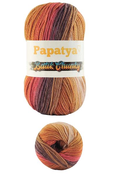 Papatya 5 Pieces Tie-Dye Chunky Knitting Yarn Wool - Suitable for All Clothes - 111