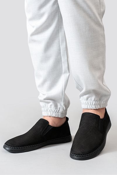 D&M DANİ&MARCA Loafer negru din piele naturală pentru bărbați - pantofi casual și de vară, nubuc
