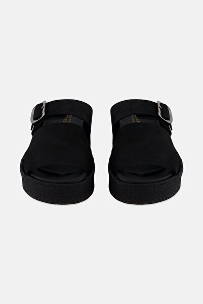 CLARKS Women Standard Crepe Slip On Casual Slides, Black