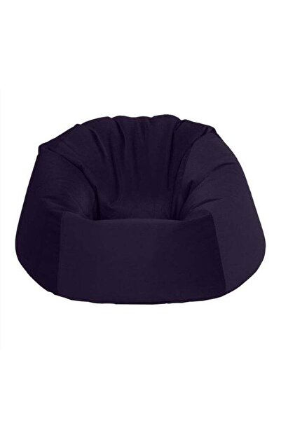 House One كرسي | كيس حبوب دائري مخملي - أرجواني غامق - صغير